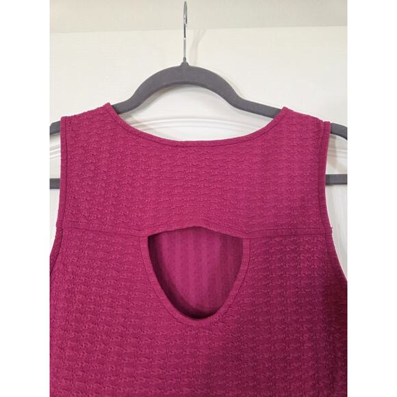 Papermoon Stitch Fix Sleeveless Fit Flare Textured Pink Cutout Mini Dress Large - Picture 9 of 12